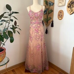 Embroidered Floral Fairy Prom Dress, Colette CL12277